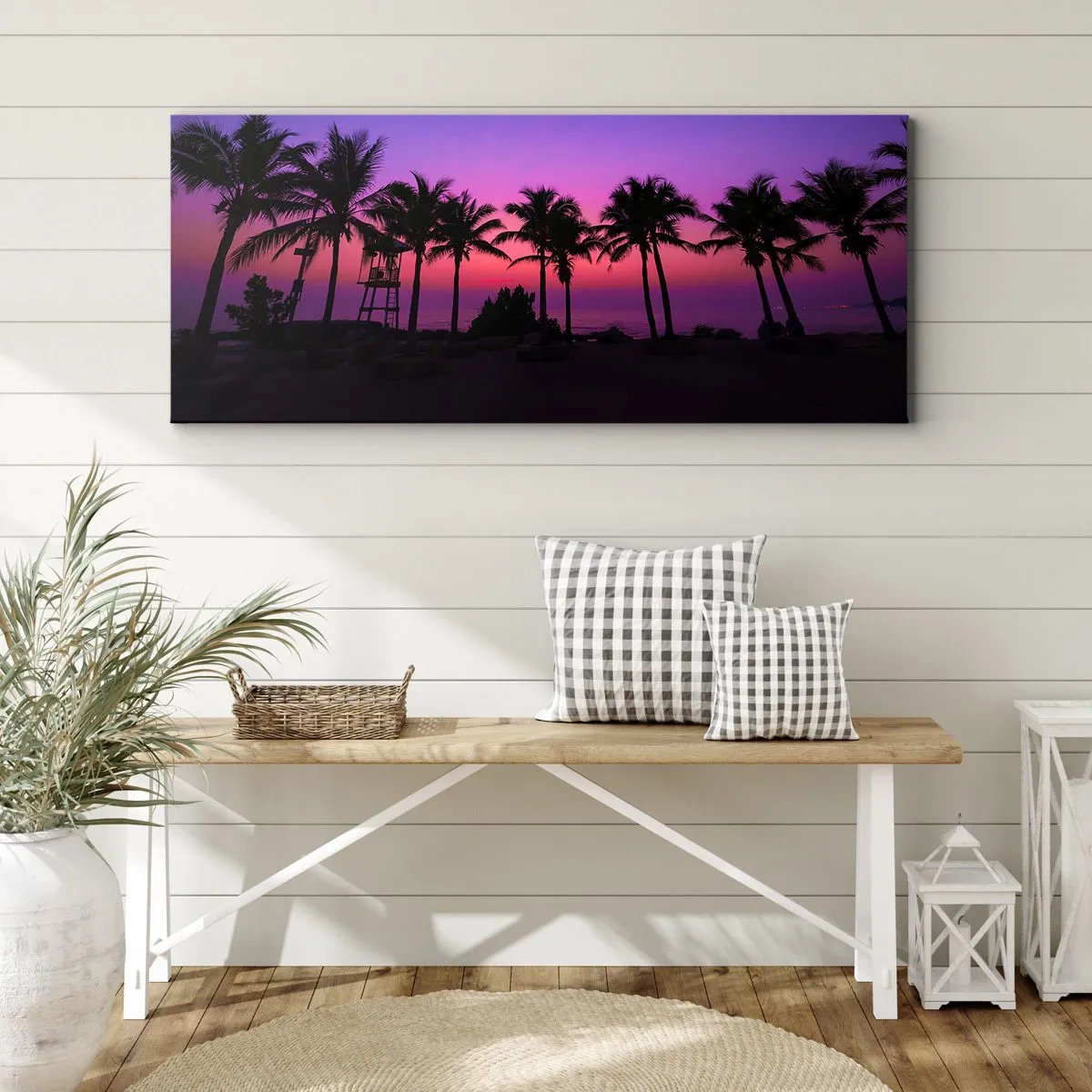 Impression sur toile - Image sur toile - Soirée sous les palmiers - 100x40 cm