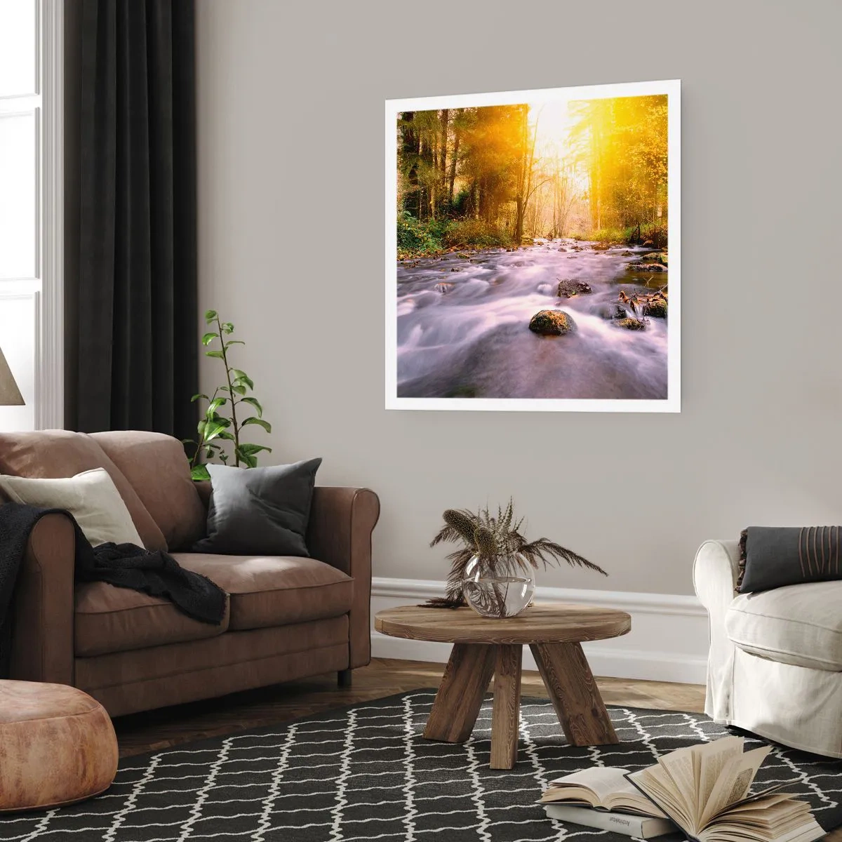 Affiche - Poster - Malachite dans un cadre argent et or - 30x30 cm