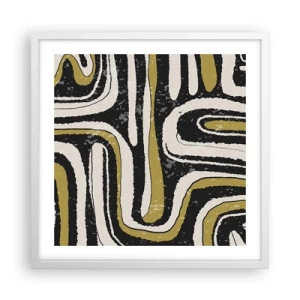 Affiche dans un cadre blanc - Poster - Composition : routes et ruelles - 50x50 cm