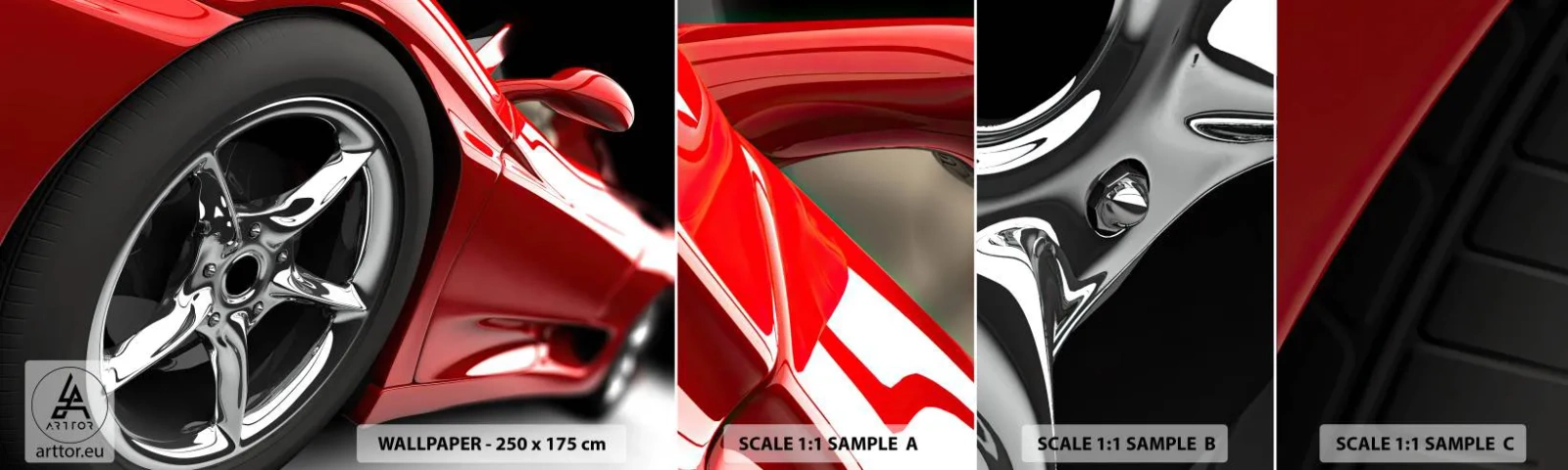 Échantillon De Papier Peint Standard Eco - Conçu pour la vitesse - Automobile, Voiture de sport, Jante - 100x30 cm