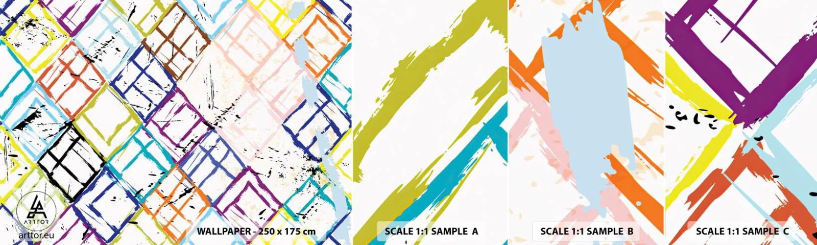 Échantillon de Papier Peint Autocollant Deluxe Sticker - Cellules à louer - Abstraction, Morceau, Modèle moderne - 100x30 cm