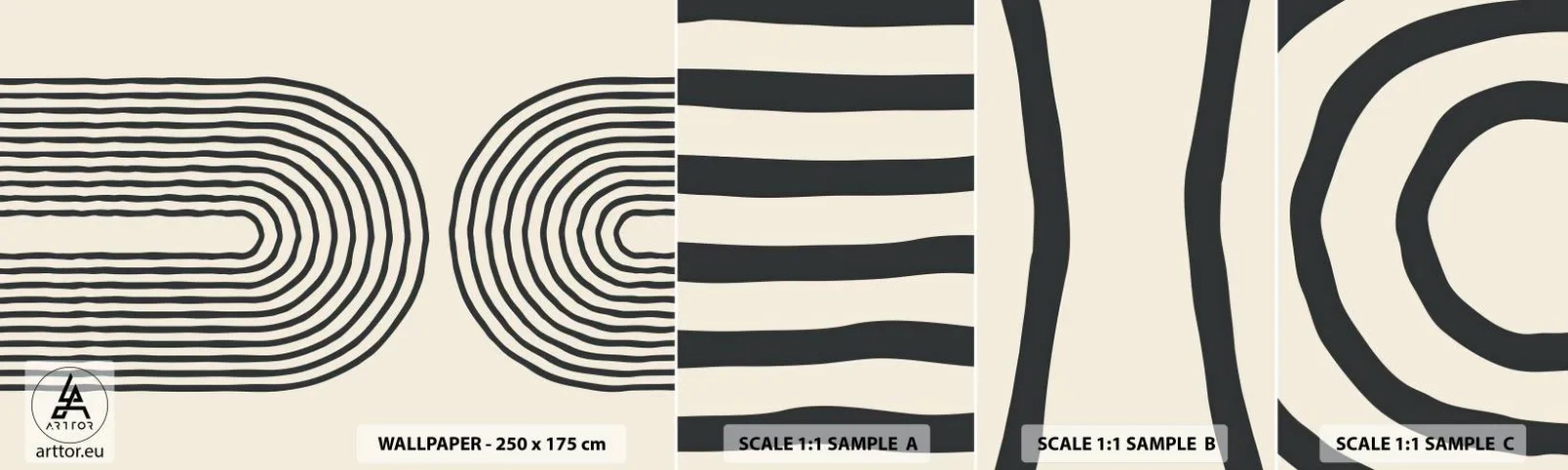 Échantillon de Papier Peint Autocollant Deluxe Sticker - Dans un instant... - Abstraction, Graphique, Morceau - 100x30 cm