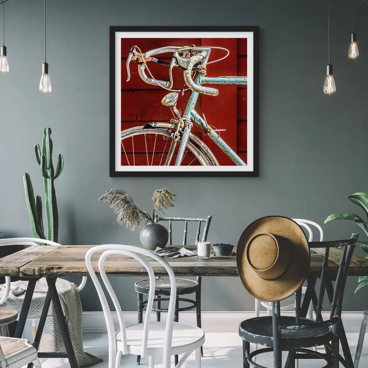 Affiche dans un cadre noir - Poster - Construit pour la victoire - 30x30 cm