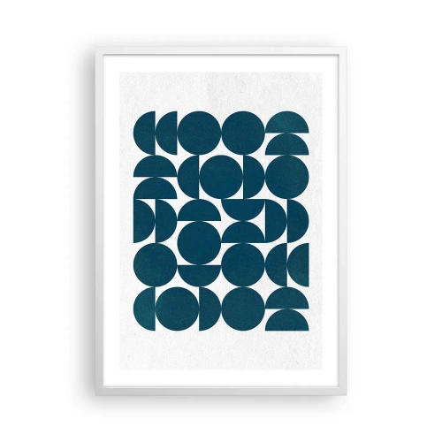 Affiche dans un cadre blanc - Poster - Cercles et demi-cercles - 50x70 cm