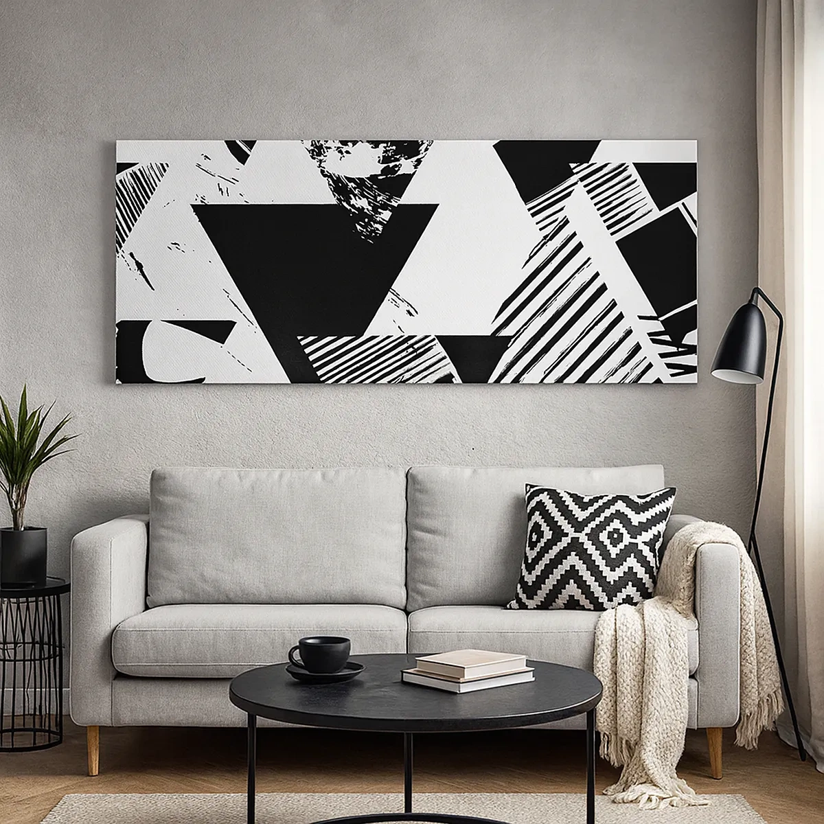 Impression sur toile - Image sur toile - Pluie de triangles - 30x30 cm