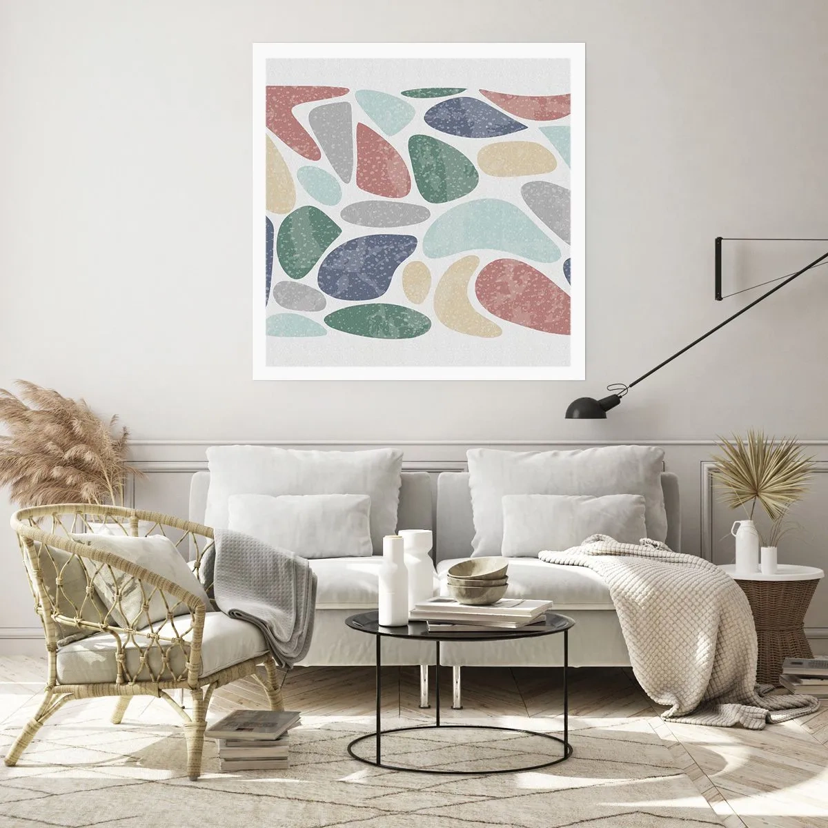 Affiche - Poster - Une mosaïque de couleurs poudrées - 30x30 cm