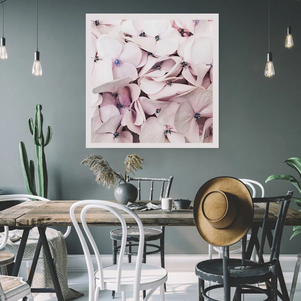 Affiche - Poster - Dans un flot de fleurs - 50x50 cm