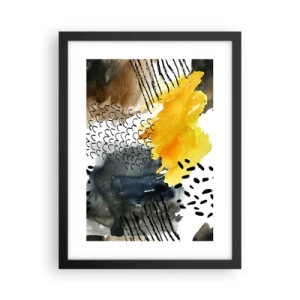 Affiche dans un cadre noir - Poster - Rencontre des éléments - 30x40 cm