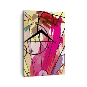 Impression sur toile - Image sur toile - Abstraction avec des lignes et des formes géométriques - 70x100cm - Explosion - Décoration murale moderne pour le salon et la chambre ARTTOR