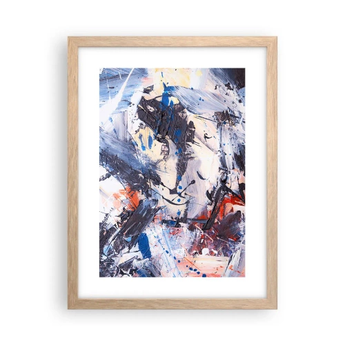 Affiche dans un chêne clair - Poster - La danse folle de l'abstrait - 30x40 cm