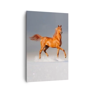 Impression sur toile - Image sur toile - Un cheval au galop contre un ciel bleu - 80x120cm - La grâce dansante - Décoration murale moderne pour le salon et la chambre ARTTOR