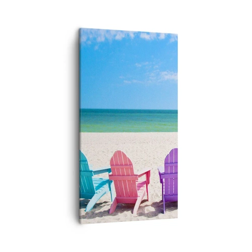 Impression sur toile - Image sur toile - Plage arc-en-ciel - 45x80 cm