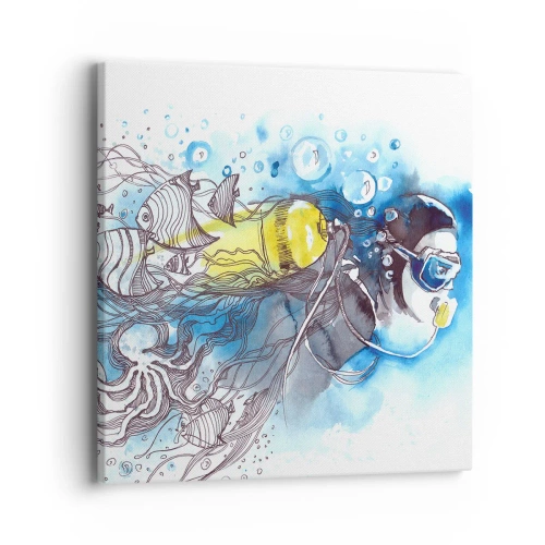 Impression sur toile - Image sur toile - Le grand bleu - 40x40 cm