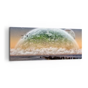 Impression sur toile - Image sur toile - Et le monde est sorti de l'eau - 100x40 cm