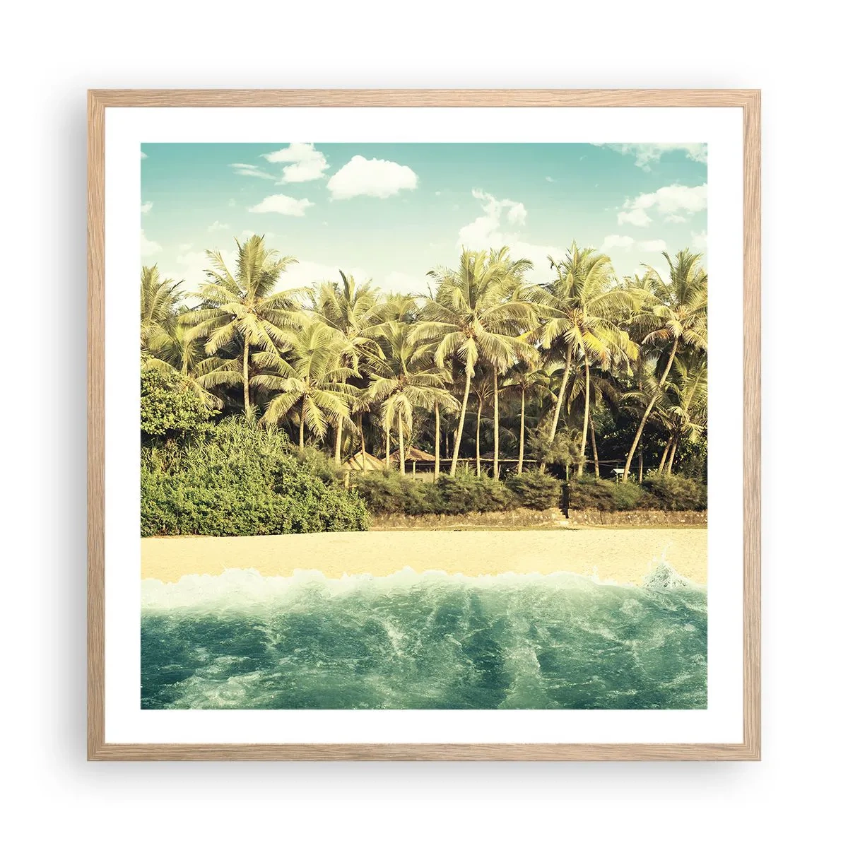 Affiche dans un chêne clair - Poster - Peut-être ici? - 60x60 cm