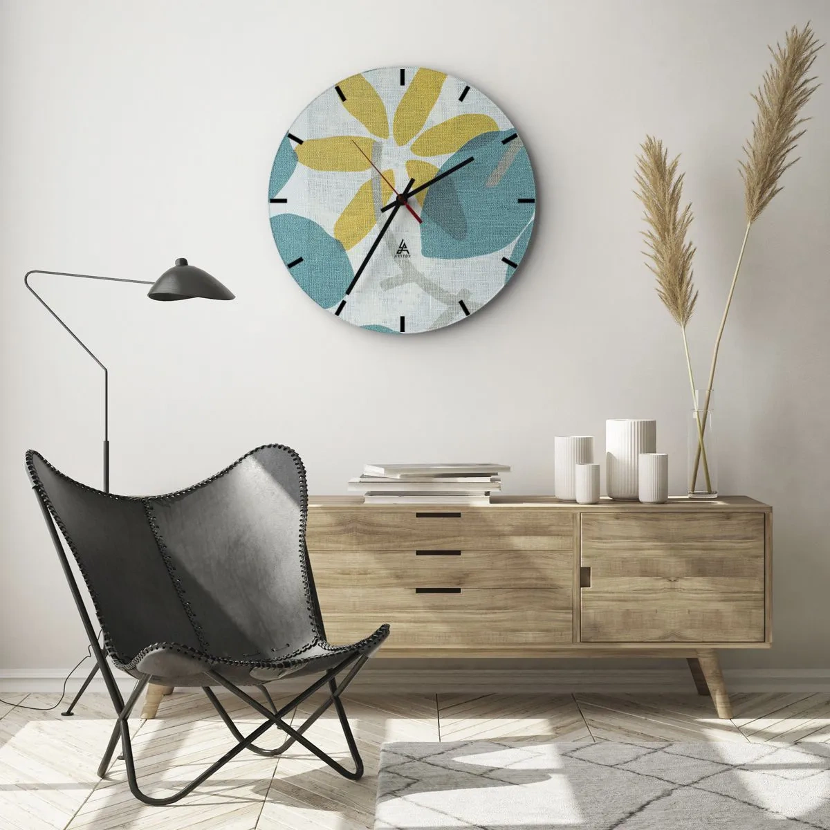 Horloge murale - Pendule murale - Wśród lazurowych liści - 30x30 cm