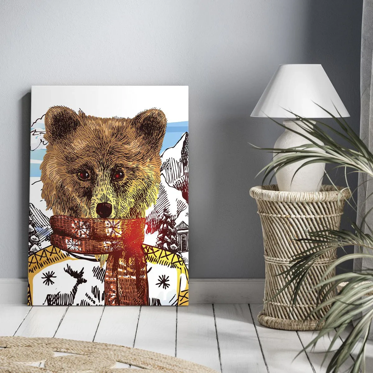 Impression sur toile - Image sur toile - La cabane aux ours - 45x80 cm