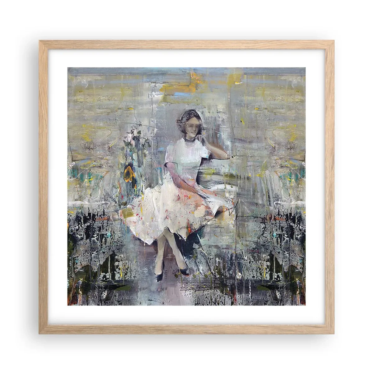 Affiche dans un chêne clair - Poster - Classique et moderne - 50x50 cm