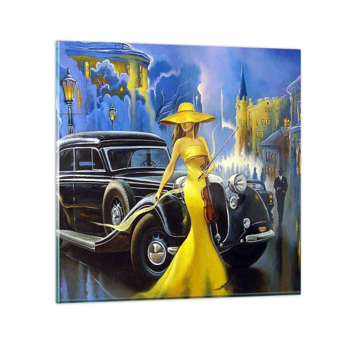 Impression sur verre - Image sur verre - Nocturne pour violon et amour - 30x30 cm