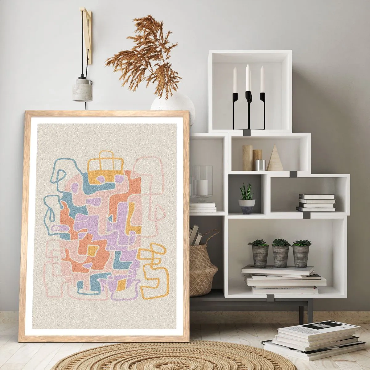 Affiche dans un chêne clair - Poster - Labyrinthe – une aventure joyeuse - 50x70 cm
