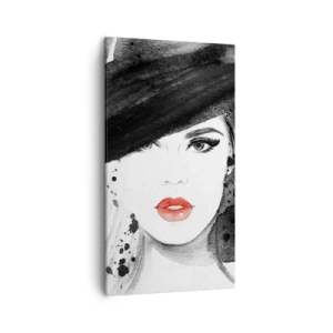 Impression sur toile - Image sur toile - Dame en noir - 45x80 cm