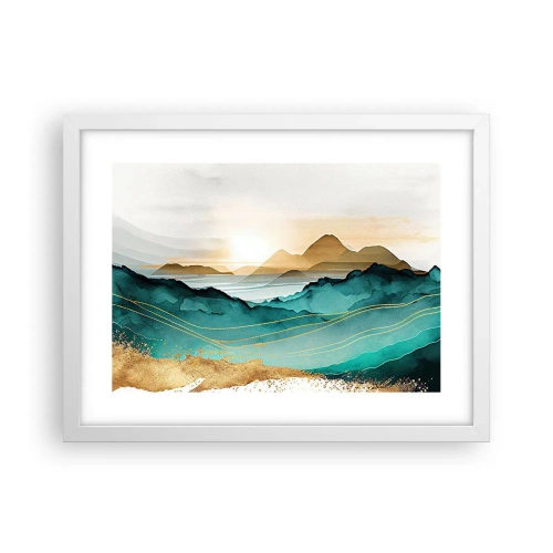 Affiche dans un cadre blanc - Poster - Au frontière de l’abstraction – paysage - 40x30 cm