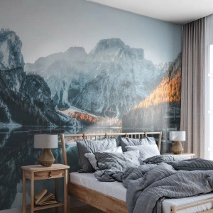 Papier peint sur mesure Standard Eco - Reflet de paysage - Paysage, Montagnes, Lac