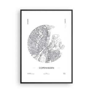 Affiche dans un cadre noir - Poster - Anatomie de Copenhague - 70x100 cm