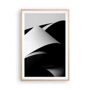 Affiche dans un chêne clair - Poster - Plans de lumière venus des profondeurs de l'ombre - 61x91 cm