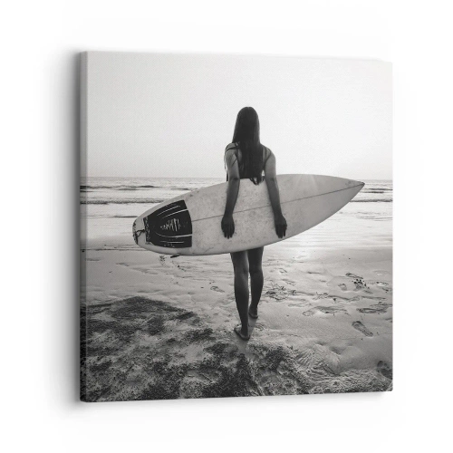 Impression sur toile - Image sur toile - Fille des vagues de la mer - 30x30 cm