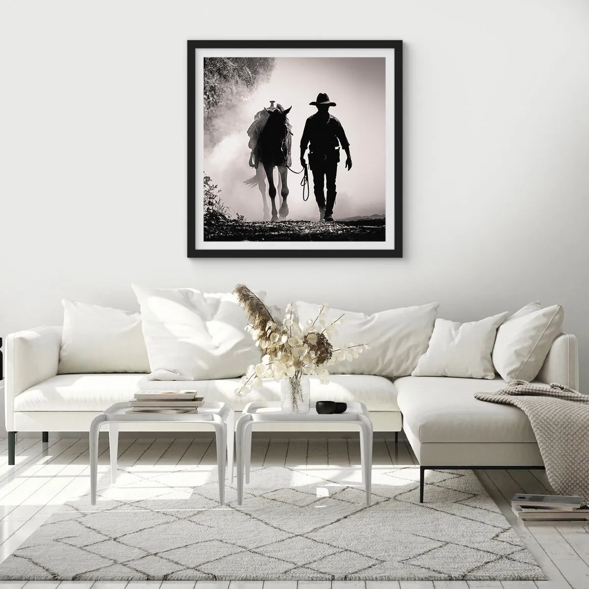 Affiche dans un cadre noir - Poster - Matinée texane - 30x30 cm