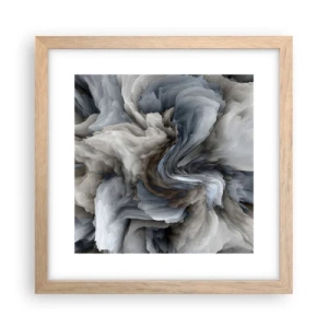 Affiche dans un chêne clair - Poster - Pierre et fleur - 30x30 cm