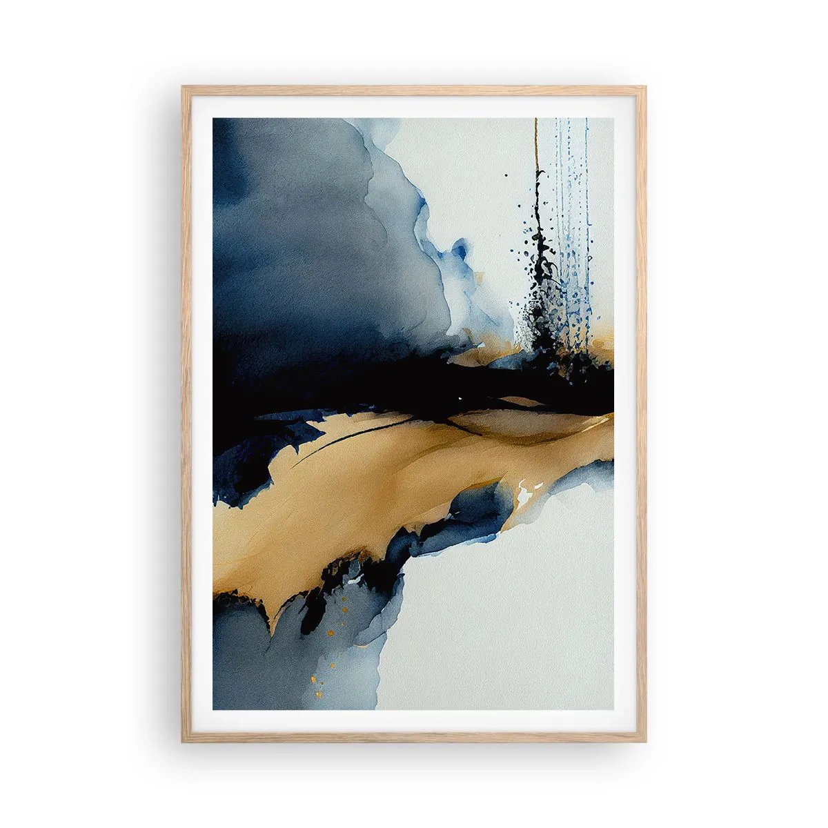 Affiche dans un chêne clair - Poster - Derrière le rideau - 70x100 cm