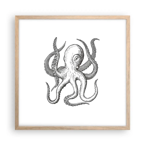 Affiche dans un chêne clair - Poster - Dansant avec les vagues - 50x50 cm