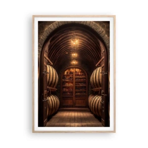 Affiche dans un chêne clair - Poster - Cave climatisée - 70x100 cm