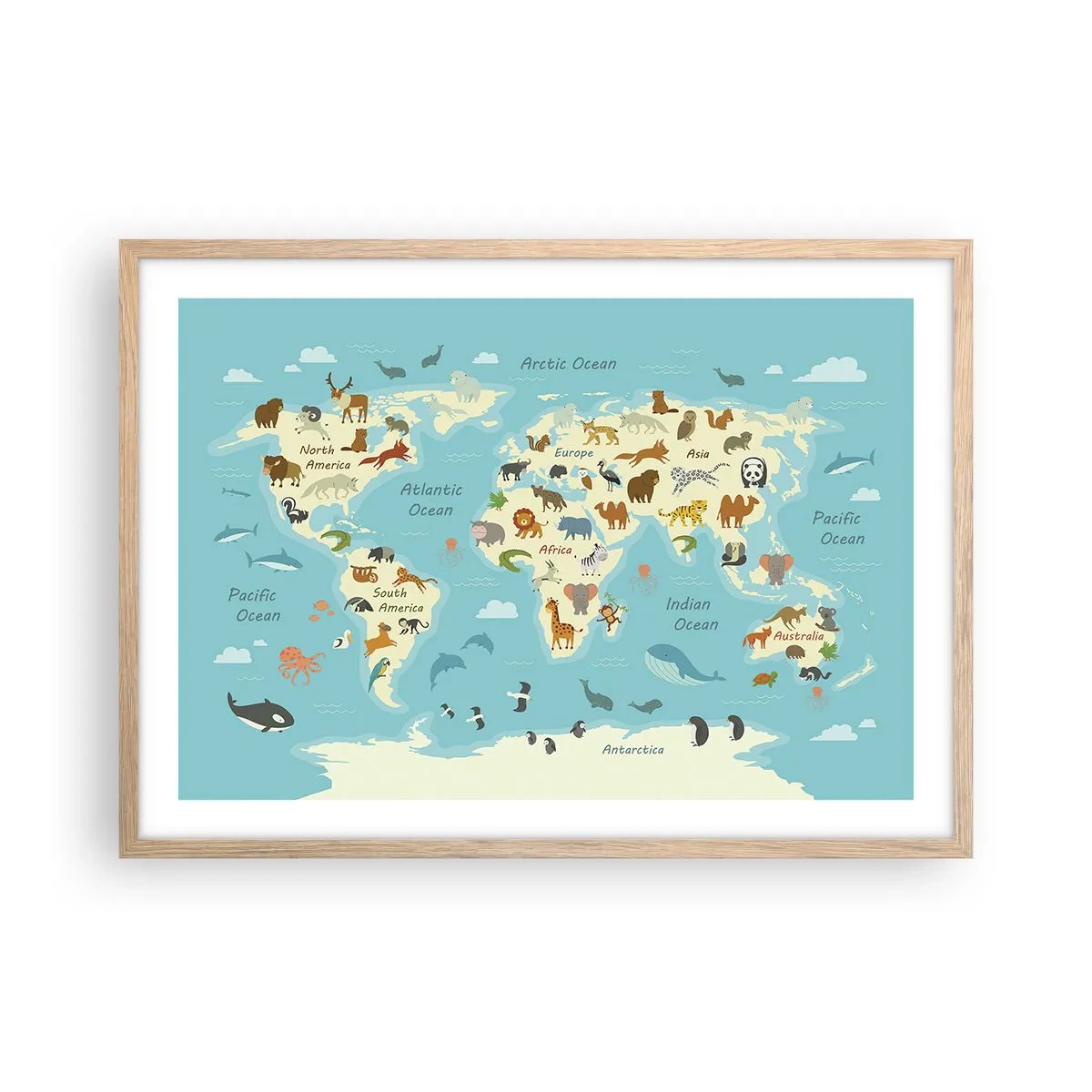 Affiche dans un chêne clair - Poster - De bons voisins - 70x50 cm