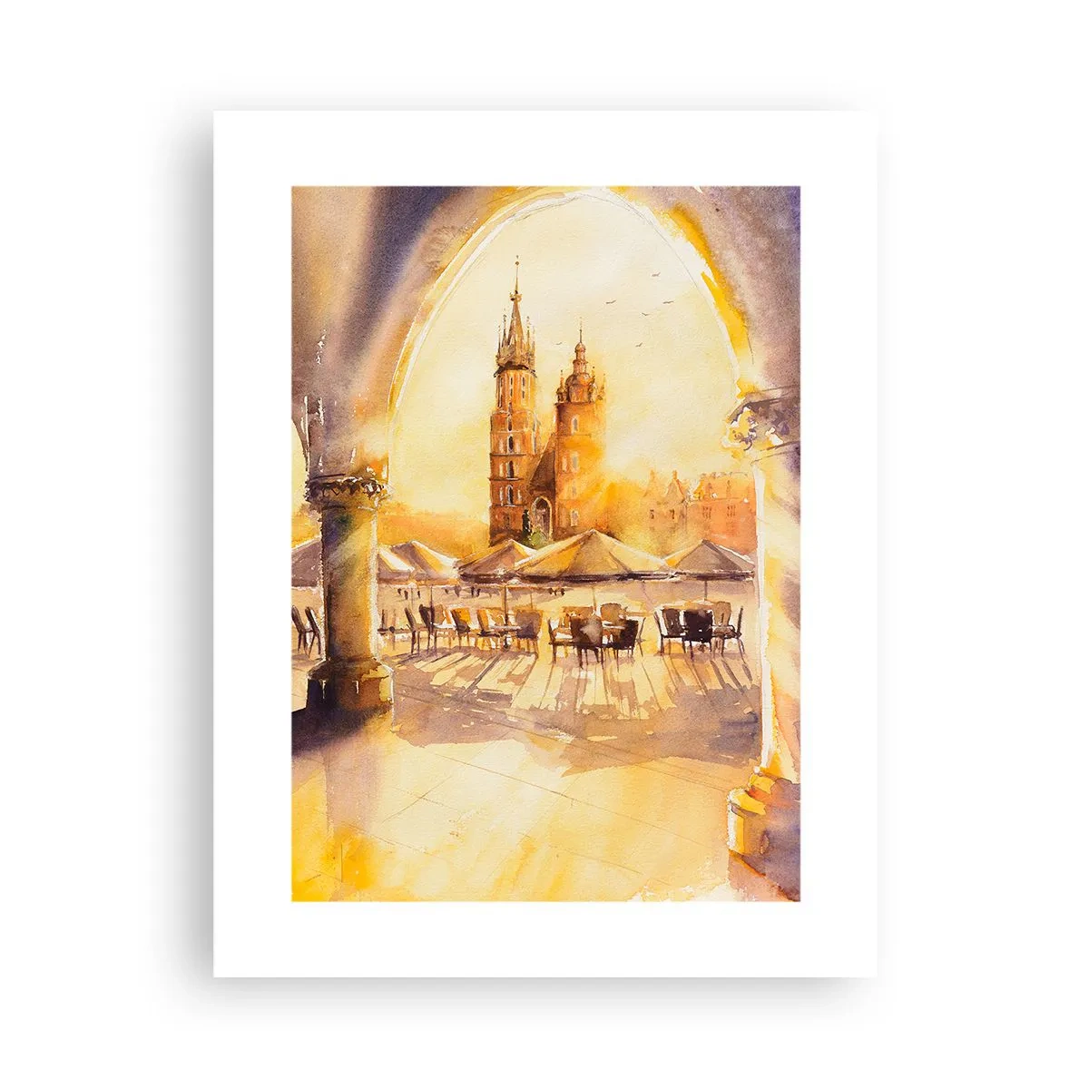 Affiche - Poster - À l'est, sur la place du marché de Cracovie - 30x40 cm