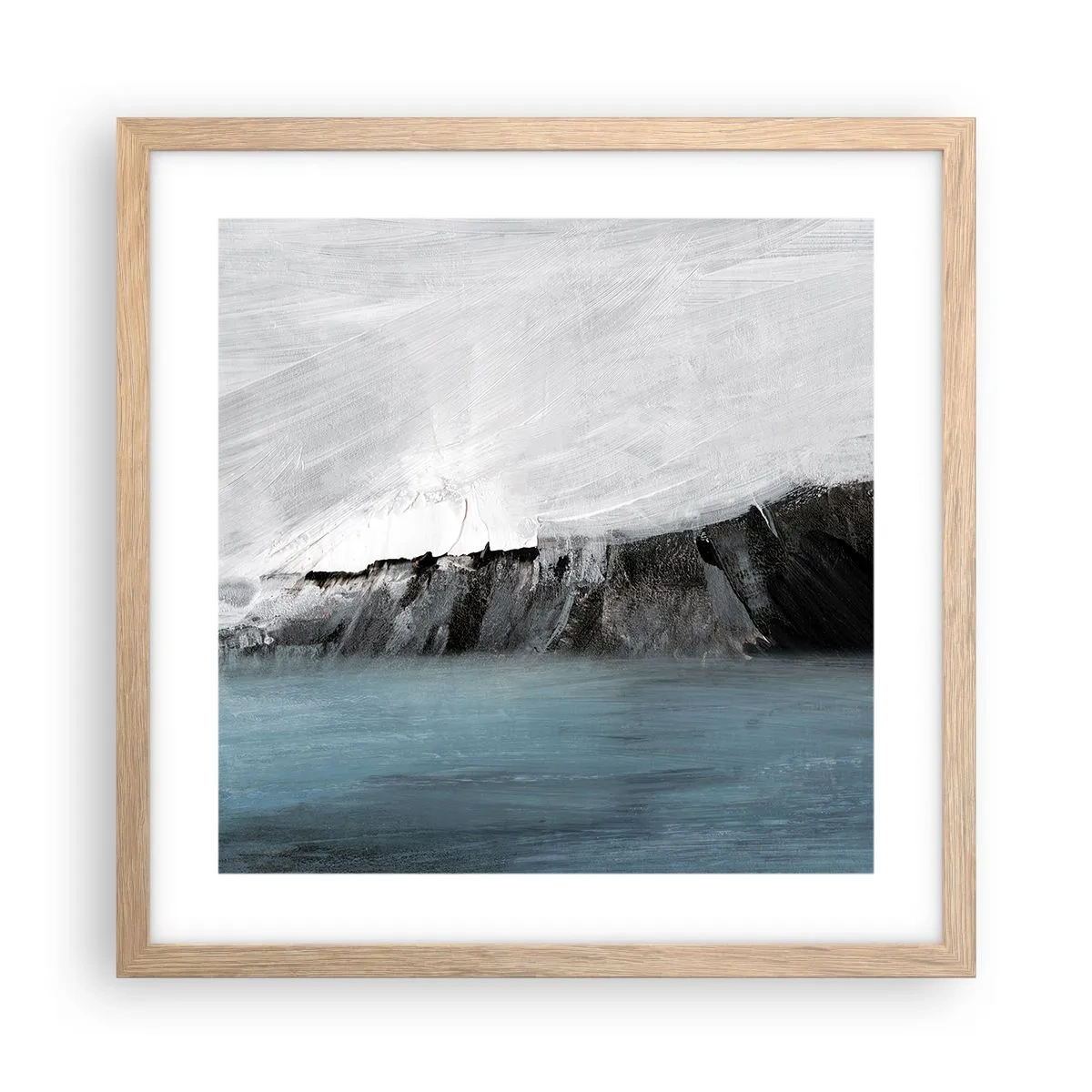 Affiche dans un chêne clair - Poster - Eau – terre : choc des éléments - 40x40 cm