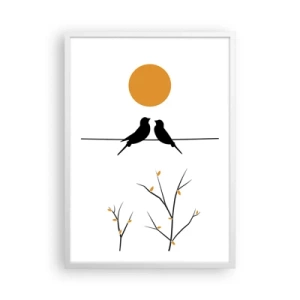 Affiche dans un cadre blanc - Poster - Soirée pour rossignols - 50x70 cm