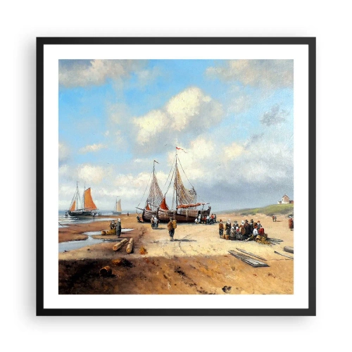 Affiche dans un cadre noir - Poster - Après une capture réussie - 60x60 cm