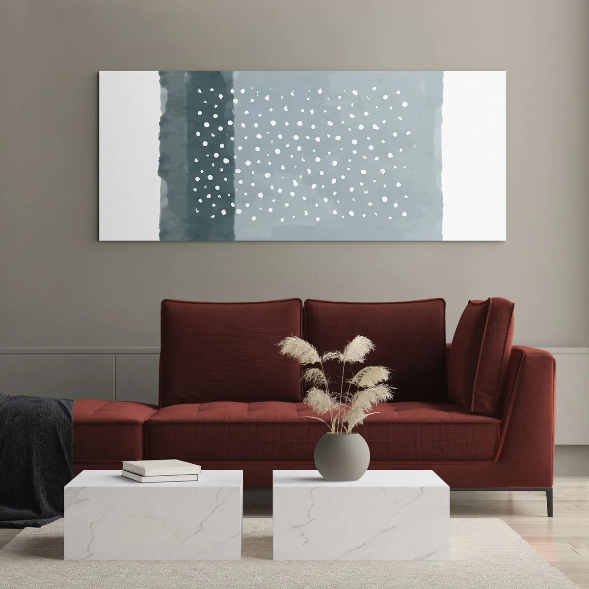 Impression sur verre - Image sur verre - Évolution de bleus - 100x40 cm