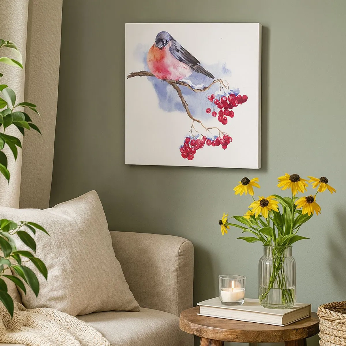 Impression sur toile - Image sur toile - L'hiver en couleurs - 30x30 cm