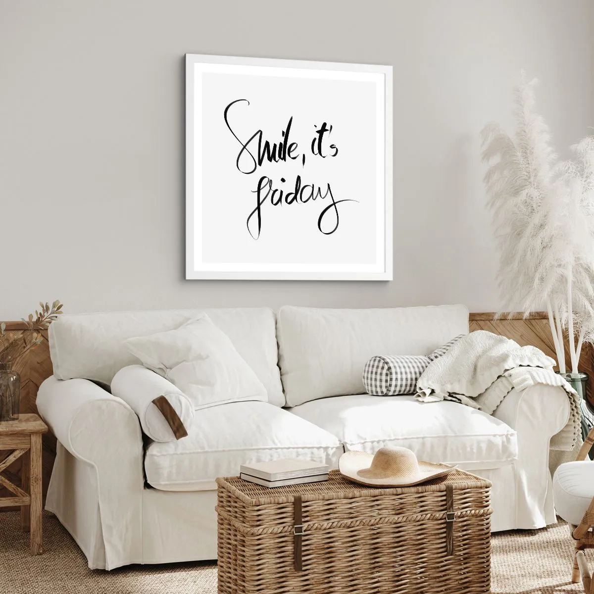 Affiche dans un cadre blanc - Poster - Joie réelle - 30x30 cm