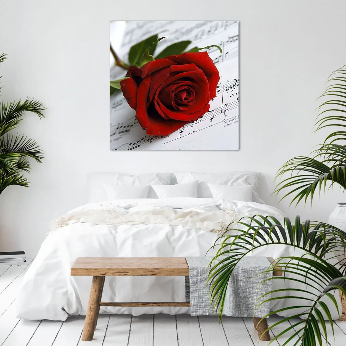 Impression sur toile - Image sur toile - Musique des sentiments en écarlate - 50x50 cm