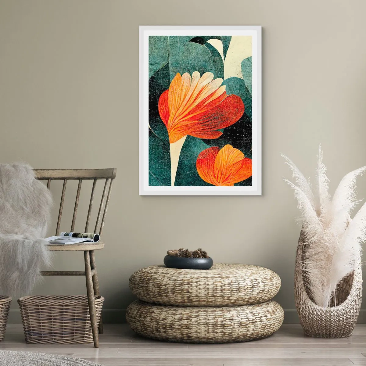 Affiche dans un cadre blanc - Poster - La chaleur des tropiques et la fraîcheur de la verdure - 70x100 cm