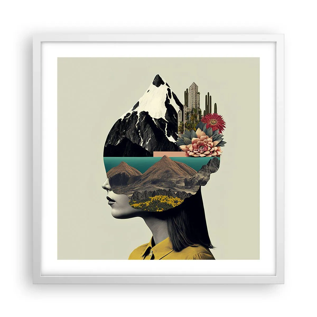 Affiche dans un cadre blanc - Poster - La femme – toujours un mystère - 50x50 cm