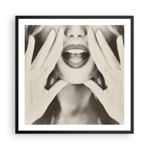 Affiche dans un cadre noir - Poster - J'arrive! - 60x60 cm