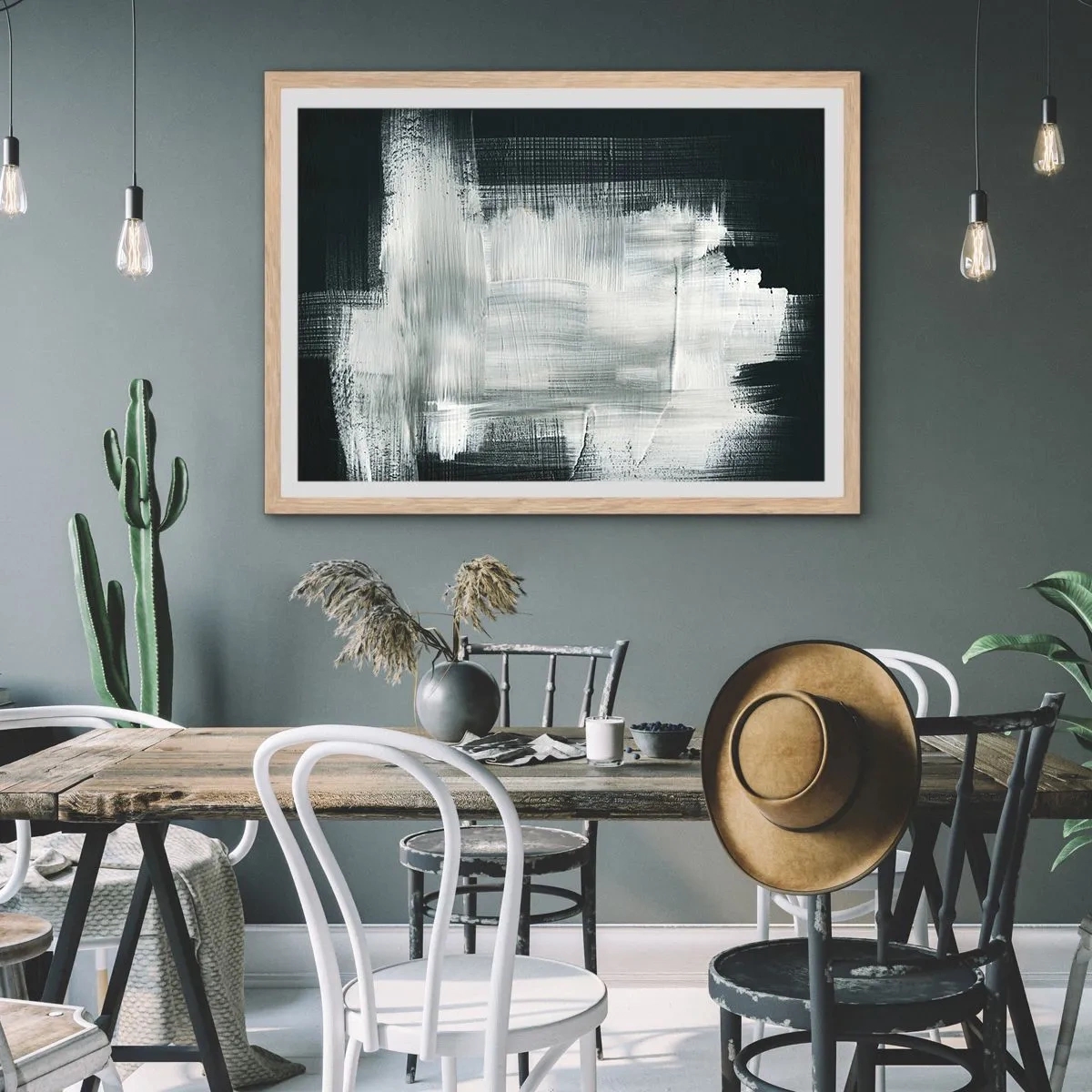 Affiche dans un chêne clair - Poster - Tissé à la verticale et à l'horizontale - 100x70 cm