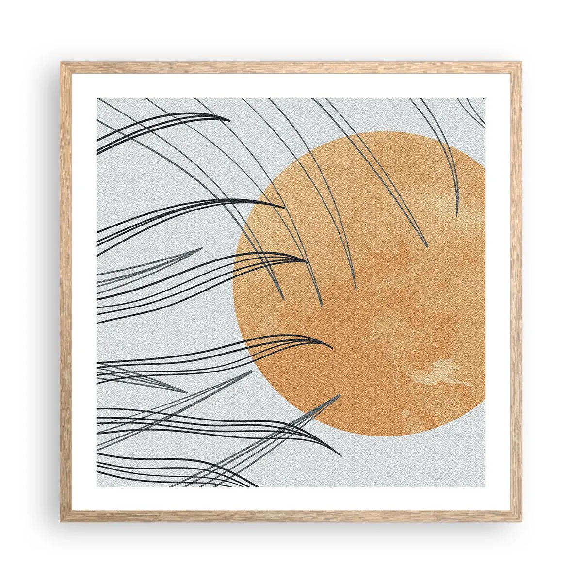 Affiche dans un chêne clair - Poster - Toujours vers le soleil - 60x60 cm