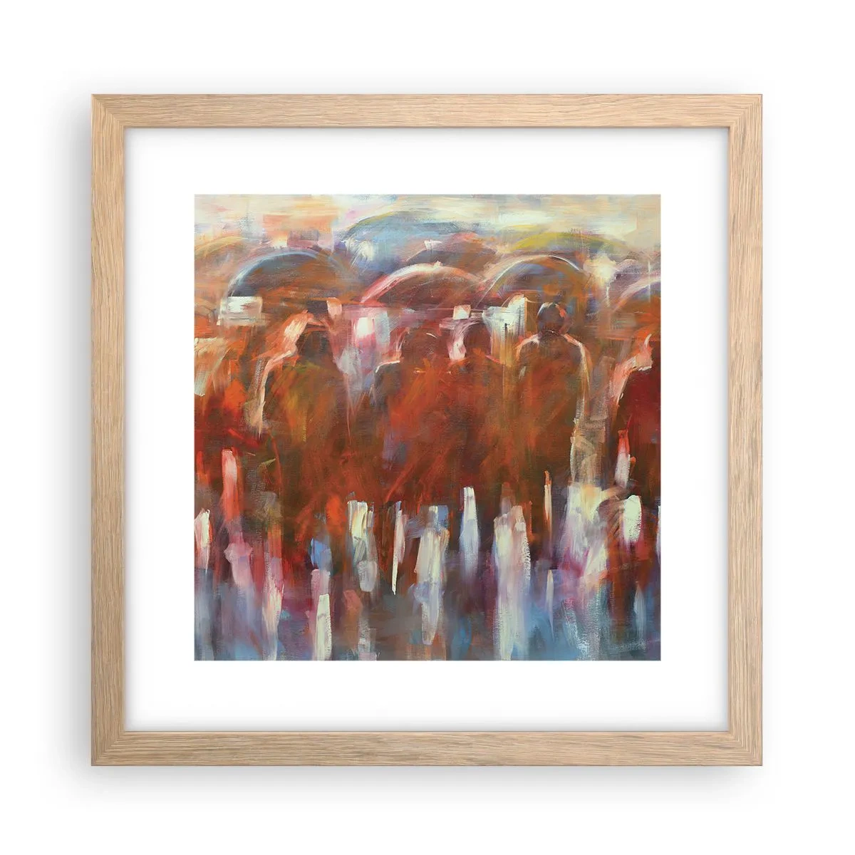 Affiche dans un chêne clair - Poster - Identiques sous la pluie et dans le brouillard - 30x30 cm